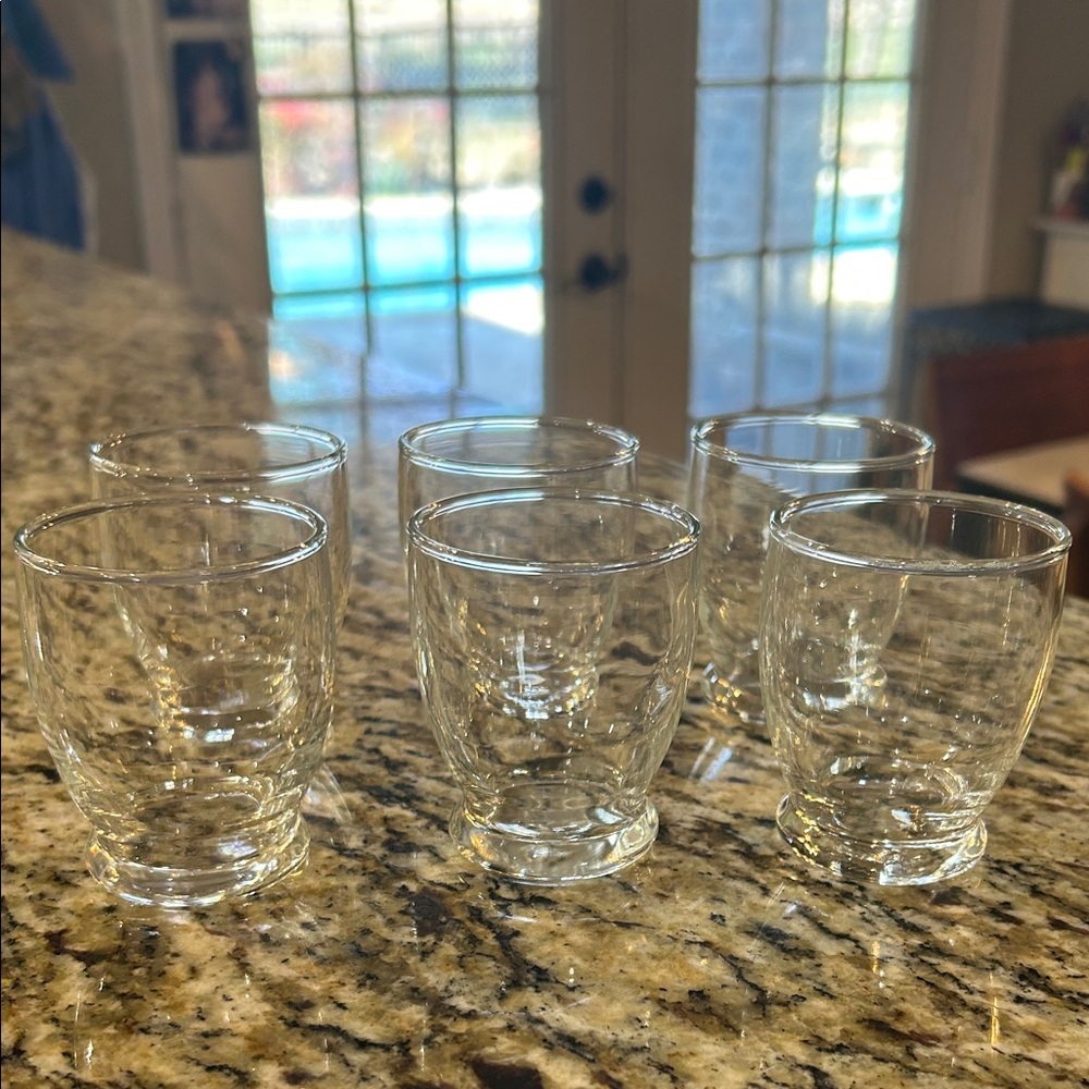 vintage Libbey Roly Poly set of 6 drinking glasses, used for cocktails or juice